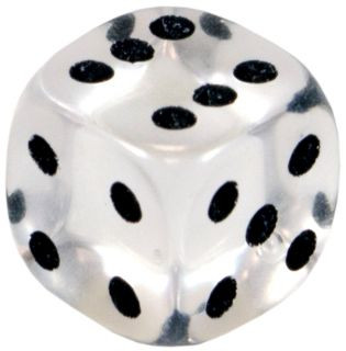 ПЯТНИСТЫЙ КУБИК DICE&GAMES (драгоценный камень, d6, 12мм): прозрачный КБ-00113