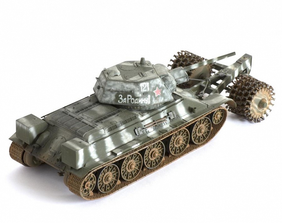 3580 Танк Т-34/76 с минным тралом