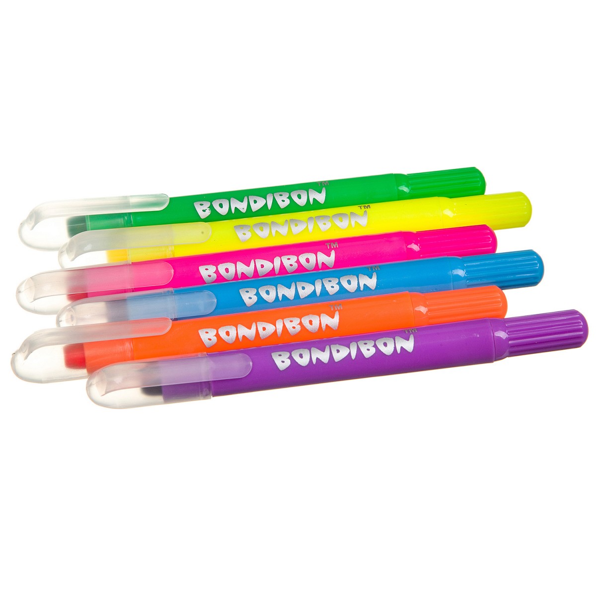 Набор гелевых карандашей для рисования Bondibon 6 цветов, в пластиковой коробке, ВОХ 13,8х10,5х2,1см