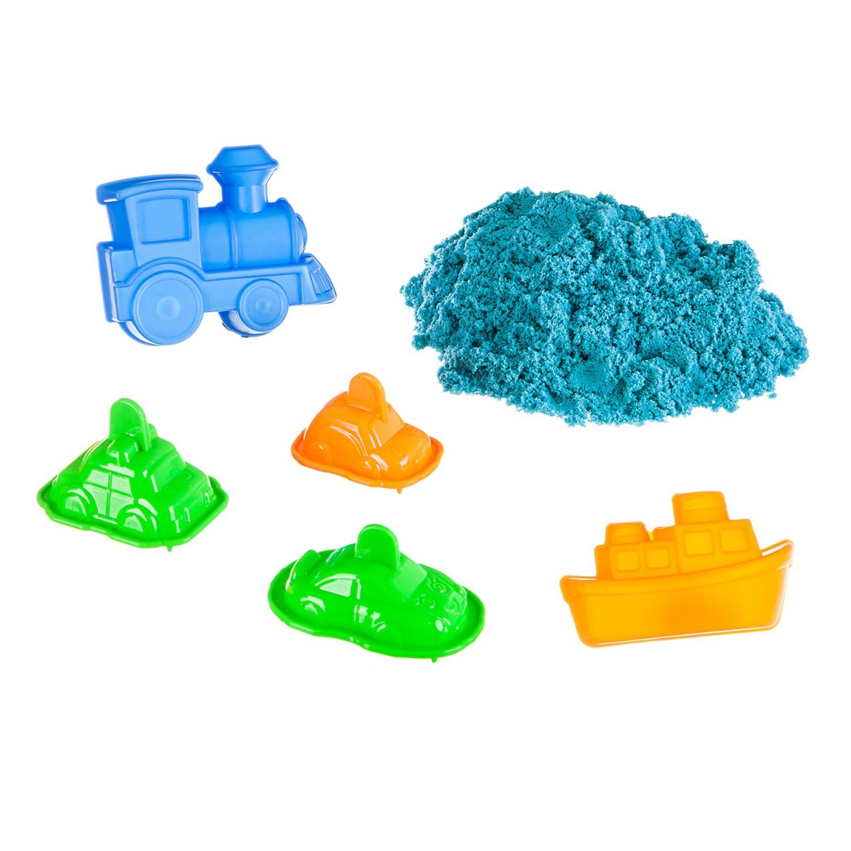 Набор игровой Вondibon Марсианский песок, 500г голубой, 5 формочек (транспорт).