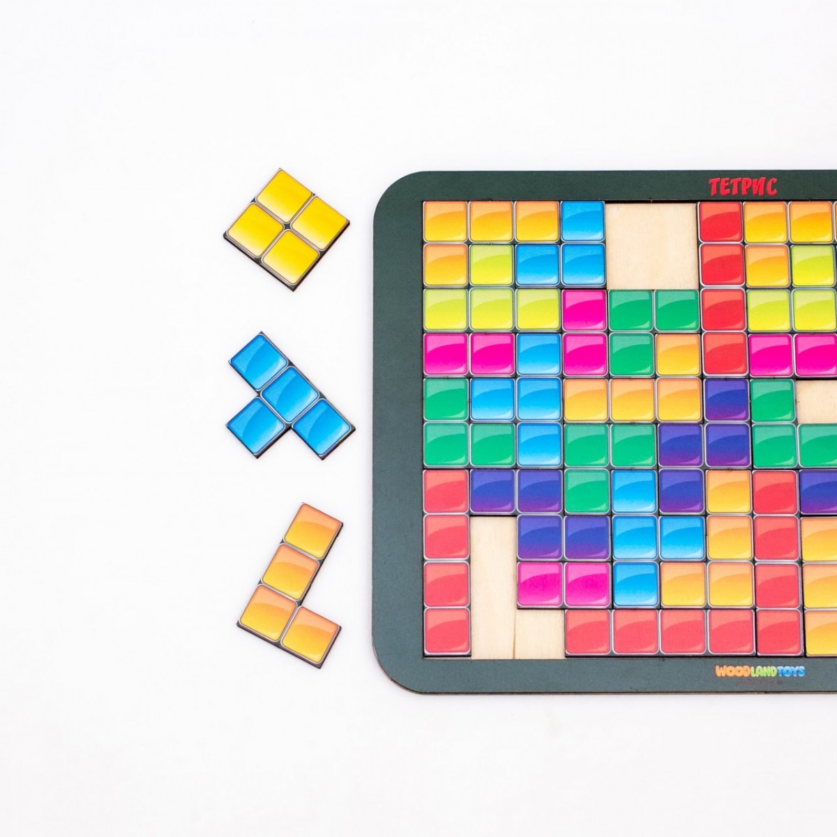 Логическая игра WOODLAND 065107 Тетрис большой цветная мозайка