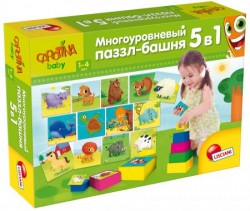 R63536 Lisciani МНОГОУРОВНЕВЫЙ ПАЗЗЛ-БАШНЯ 5в1