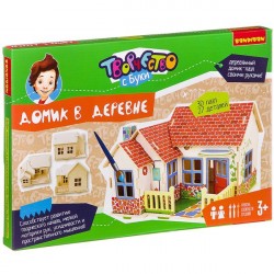 Набор для творчества BONDIBON, деревян. 3D пазл Домик в деревне, 27 дет., разм.в соб.виде 19х17,5х15