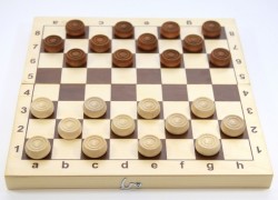 Игра настольная. Шашки деревянные, поле 29см х 29см