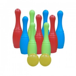 Набор кеглей 9 шт. + 2 маленьких мяча (сетка)