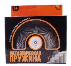 Пружинка металлическая, диаметр 4,6 см, цвет серый, в коробке, 7,5x3x7,9 см