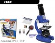 Набор для опытов с микроскопом и аксессуарами, 33 предмета, синий, пластмасса